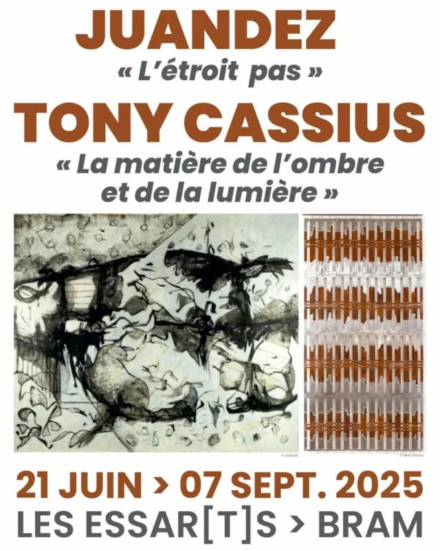 🎨🖌 Cet été, deux univers artistiques se rencontrent aux @essarts.bram.fr, où Juandez et Tony Cassius exposent leurs œuvres du 21 juin au 7 septembre 2025. ​ 

Découvrez les créations engagées du peintre Juandez, inspirées par ses origines andalouses, et l'art unique du sculpteur Tony Cassius, qui transforme les matières premières en compositions dynamiques. 

Une immersion dans l'ombre et la lumière, un retour aux origines, une ode à la liberté d'expression, à apprécier tout l'été à Bram.

ℹ Entrée libre et gratuite | exposition ouverte au public le mercredi de 10h à 12h et de 14h à 18h et du jeudi au dimanche de 14h à 18h.

#expositionart #exposition #exhibition #art #peinture #sculpture #collinescathares #Aude
#audetourisme #jaimelaude #sortirdanslaude #occitanie #occitanietourisme #sudouest #suddelafrance #southoffrance