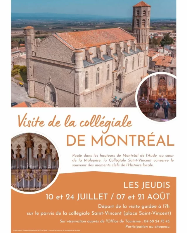 😍⛪️ 𝐋𝐞𝐬 𝐯𝐢𝐬𝐢𝐭𝐞𝐬 𝐜𝐨𝐦𝐦𝐞𝐧𝐭𝐞́𝐞𝐬 𝐝𝐞 𝐥𝐚 𝐜𝐨𝐥𝐥𝐞́𝐠𝐢𝐚𝐥𝐞 𝐝𝐞 𝐌𝐨𝐧𝐭𝐫𝐞́𝐚𝐥 (𝟏𝟏𝟐𝟗𝟎) 𝐟𝐨𝐧𝐭 𝐥𝐞𝐮𝐫 𝐠𝐫𝐚𝐧𝐝 𝐫𝐞𝐭𝐨𝐮𝐫 𝐩𝐨𝐮𝐫 𝐥𝐚 𝐬𝐚𝐢𝐬𝐨𝐧 𝐞𝐬𝐭𝐢𝐯𝐚𝐥𝐞 !

Les jeudis 10 et 24 juillet puis 07 et 21 août 2025, des visites commentées de ce remarquable édifice sont proposées par Armand Guitard de l’association des « Amis de l’orgue et de la collégiale ».

➡️ Début de la visite à 17h sur le parvis de la collégiale (place Saint-Vincent, 11290 Montréal). Visites au chapeau.

➡️ Sur inscription : ☎️ 04 68 24 75 45 | 📧 : tourisme@ccplm.fr
Attention, le nombre de places est limité.

#visitecommentée #visiteguidee #patrimoine #collégiale #montréaldelaude #aude #audetourisme #jaimelaude #sortirdanslaude #occitanie #occitanietourisme #suddelafrance 

Crédits photos : Vincent Photographie / ADT de l'Aude