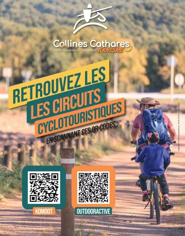 🚴‍♀️🚴 𝗘𝘁 𝘀𝗶 𝘃𝗼𝘂𝘀 𝗽𝗮𝗿𝘁𝗶𝗲𝘇 𝗮̀ 𝗹𝗮 𝗱𝗲́𝗰𝗼𝘂𝘃𝗲𝗿𝘁𝗲 𝗱𝗲𝘀 𝗖𝗼𝗹𝗹𝗶𝗻𝗲𝘀 𝗖𝗮𝘁𝗵𝗮𝗿𝗲𝘀… 𝗮̀ 𝘃𝗲́𝗹𝗼 ? 

Grande nouveauté ! ✨ Notre équipe a imaginé et créé un réseau de 12 boucles cyclotouristiques sur des routes à faible circulation, représentant plus de 600 km d’itinéraires à explorer en toute liberté ! 🚴‍♂️

Que vous soyez en famille, amateur de balades tranquilles, ou cycliste en quête de défis, chacun trouvera son bonheur parmi 3 types de parcours : des boucles faciles et accessibles pour petits et grands, des itinéraires thématiques pour découvrir autrement les trésors du territoire, et des circuits plus sportifs conçus par nos passionnés. 👍

Au fil des kilomètres, les panoramas se dévoilent, les villages racontent leur histoire et les haltes se multiplient : au pied des églises et des chapelles romanes, à l’ombre des moulins, dans les parcs et sur les jolies placettes… chaque détour devient une découverte. 🌄⛪️🌿⛲️

Ces itinéraires sont aussi une porte d’entrée vers les deux grands axes cyclables incontournables du territoire : le chemin de halage situé le long de la berge du canal du Midi et la Voie Verte « du canal du Midi à Montségur ». De quoi prolonger votre aventure et varier les plaisirs. 🚤🌳

Pour préparer votre escapade, retrouvez toutes les traces GPX sur les applications Komoot et Outdooractive (accessibles depuis les 2 QR Codes ci-dessus).

Il ne vous reste plus qu’à enfourcher votre vélo… 😉 et à vous laisser séduire par l’art de vivre des Collines Cathares.

Plus d'informations ℹ : tourisme@ccplm.fr

#cyclotourisme #vélo #collinescathares #aude @audetourisme #occitanie @voyageoccitanie
Photo : Vincent Photographie / PETR Pays Lauragais